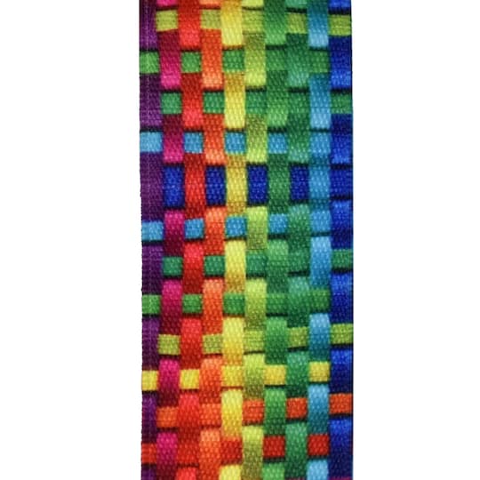 12 Pack: 1.5" x 3yd. Grosgrain Wired Rainbow Weave Ribbon by Celebrate It®